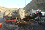 ببینید | واژگونی مرگبار یک دستگاه تریلر در جاده تهران - فیروزکوه