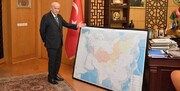 توهم عثمانی اردوغان؛ ایران در نقشه جهان تُرک!/عکس