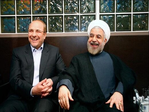 قالیباف در کنار وزیر دولت حسن روحانی / عکس