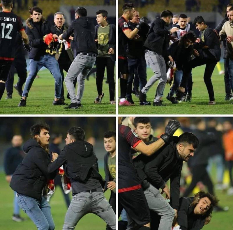 کتک کاری در فوتبال عراق/عکس