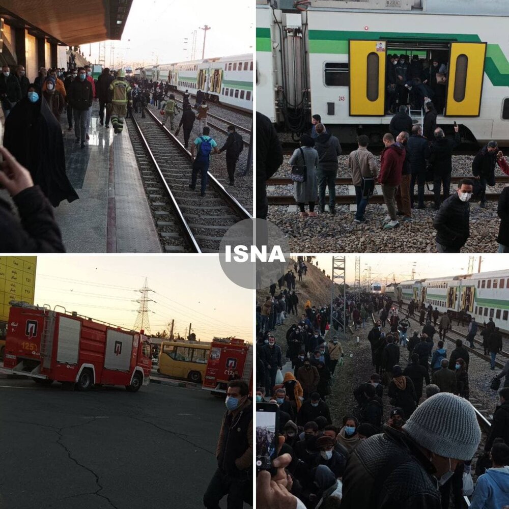 سرگردانی مسافران در محل برخورد دو قطار در متروی تهران