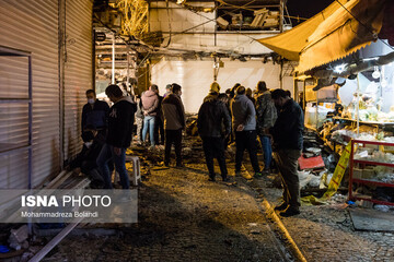 انفجار و آتش‌سوزی در بازار گل شهید محلاتی