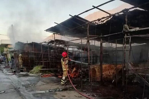 ببینید | تصاویر هوایی از انفجار در بازار گل بزرگراه شهید محلاتی تهران