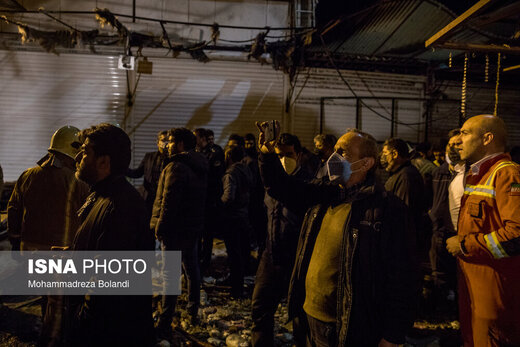 انفجار و آتش‌سوزی در بازار گل شهید محلاتی