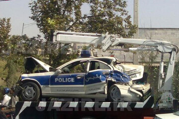 ماجرای تصادف کامیون با ماشین پلیس چه بود؟