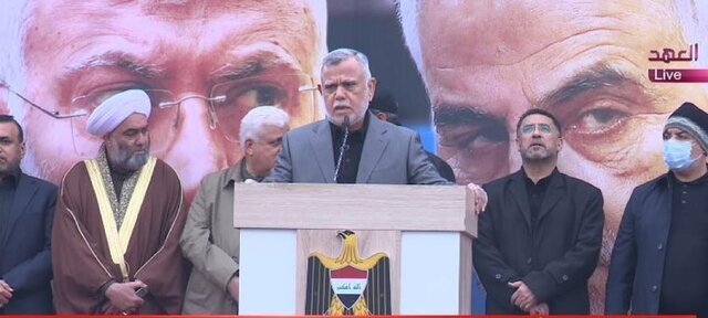 سخنرانی چهره‌های سیاسی عراق در مراسم سالگرد شهید سلیمانی