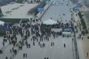 ببینید | تصاویر پهپادی از تجمع امروز در آکتائو قزاقستان