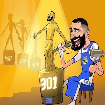 ببینید: کریم بنزما هم به جمع اسطوره‌های رئال پیوست!