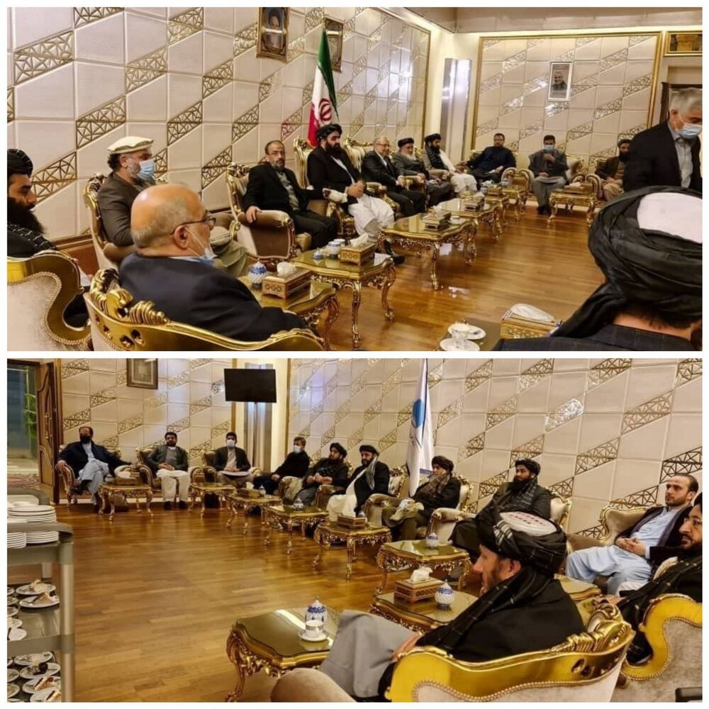 عکس | حضور هیات طالبان در تهران و سالن تشریفان فرودگاه امام به ریاست وزیر خارجه