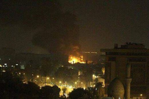 ببینید | حمله راکتی به سفارت آمریکا در بغداد