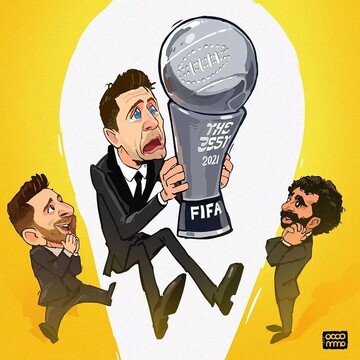 ببینید، بالاخره لواندوفسکی جایزه گرفت!