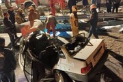 عکس | ۲ کشته در تصادف جاده خاوران تهران