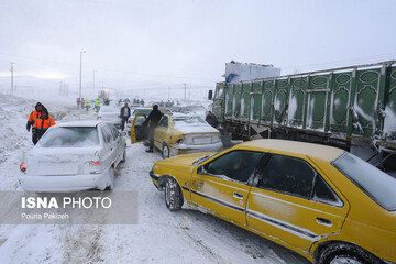 کولاک و یخبندان در گردنه «اسدآباد» - همدان