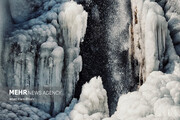 تصاویر | قاب‌های هنرمندانه از منجمد شدن آبشار گنجنامه همدان