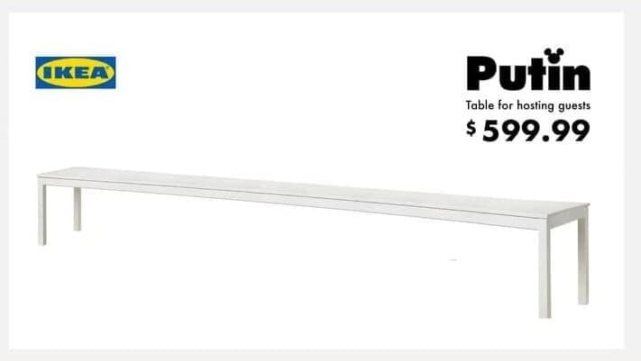 عکس | کنایه کمپانی ساخت لوازم خانگی به میز جنجالی پوتین!