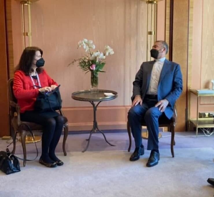 پوشش وزیر خارجه سوئد در دیدار با  امیرعبداللهیان در مونیخ  / عکس