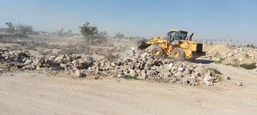 ۴۲۳۹ متر مربع اراضی خالصه در شهر درگهان و روستای باغ بالای قشم رفع تصرف شد 
