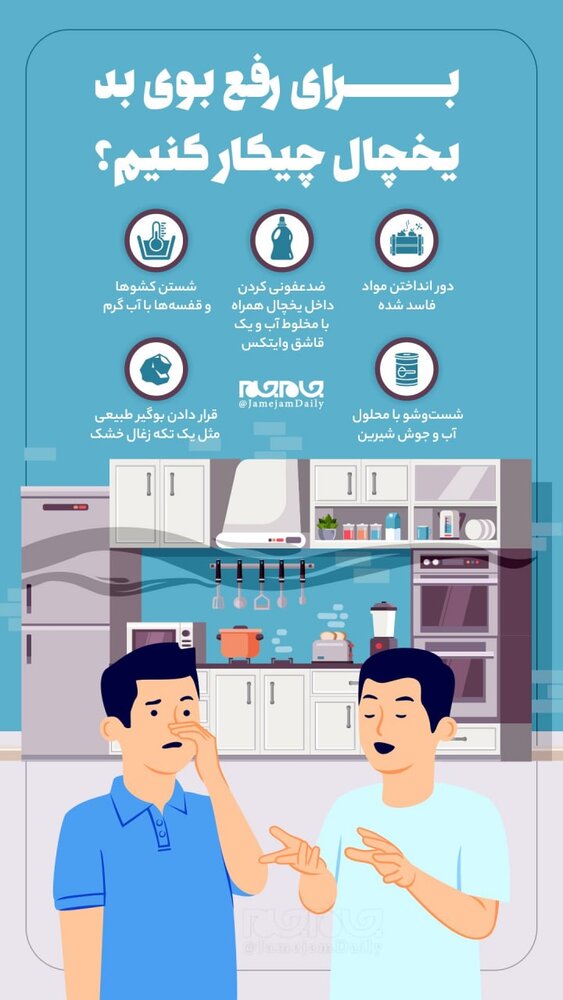 اینفوگرافیک | با بوی بد یخچال چیکار کنیم؟ 