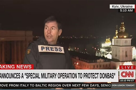 ببینید |موشکباران و ترس خبرنگار سی ان ان هنگام گزارش از کی یف