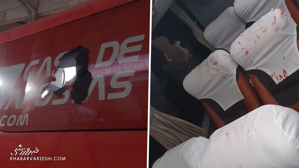 انفجار بمب در اتوبوس تیم برزیلی/عکس