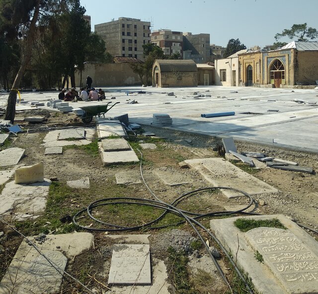 تخریب سنگ مزارهای گورستان تاریخی امامزاده عبدالله ری