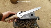 ببینید | مراحل ساخت یک چاقوی زیبا با استفاده از پیچ لنگر!