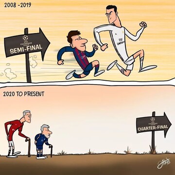 ببینید مسی و رونالدو هم پیر شدند!