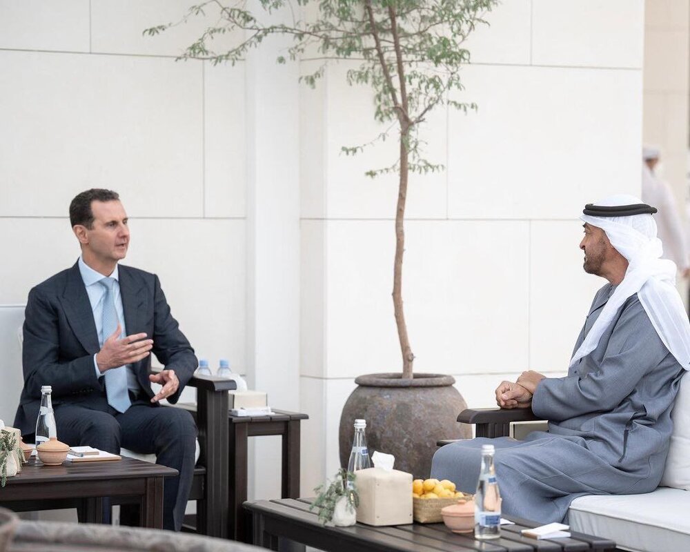 دیدار بشار اسد با بن زاید در امارات/عکس