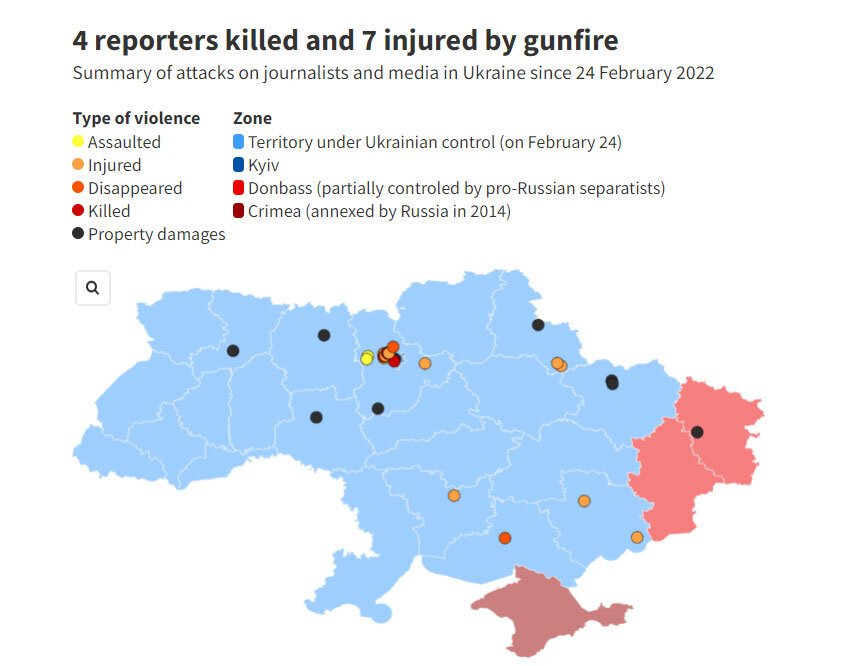 جان خبرنگاران در اوکراین کف دستشان است