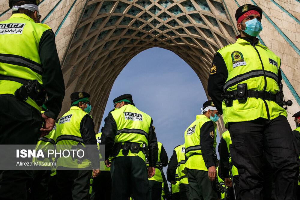 رزمایش نوروزی پلیس پایتخت در میدان آزادی