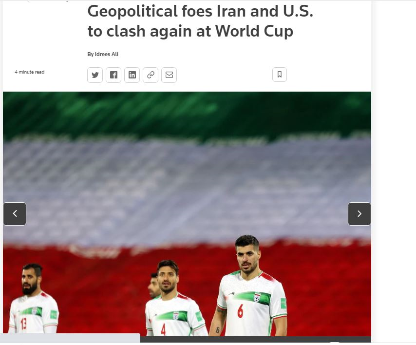  نگاه سیاسی «رویترز» به دیدار ایران با آمریکا در جام جهانی/عکس
