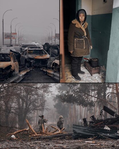 تخلیه مردم آسیب دیده از ایرپین و بوچا اوکراین