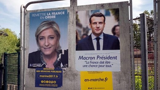 تازه‌ترین نظرسنجی انتخابات فرانسه؛ لوپن در تعقیب مکرون