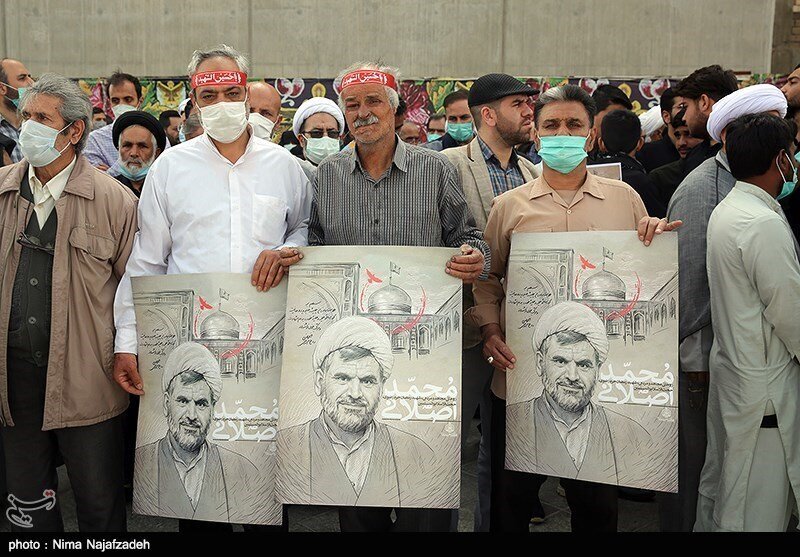 حمله به روحانیون در حرم رضوی | مراسم تشییع شهید اصلانی + شعارها و عکس ها