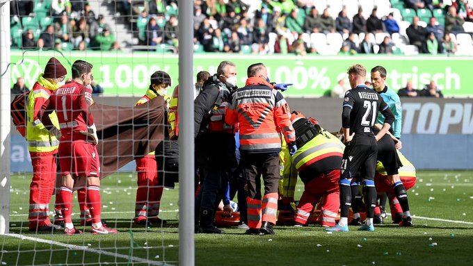 خطر از بیخ گوش فوتبالیست سوئیسی گذشت/عکس