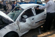 ببینید | تصادف شدید 206 با گاردریل در اتوبان زین الدین تهران