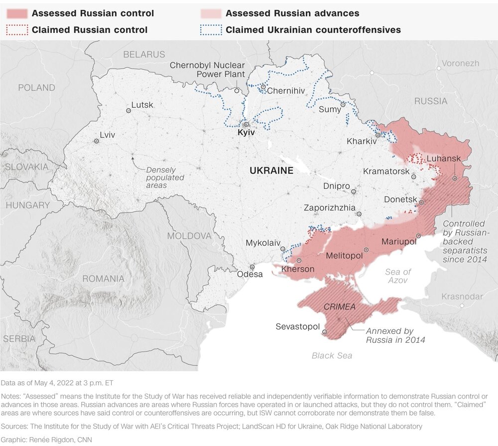 جدیدترین نقشه تهاجم روسیه به اوکراین