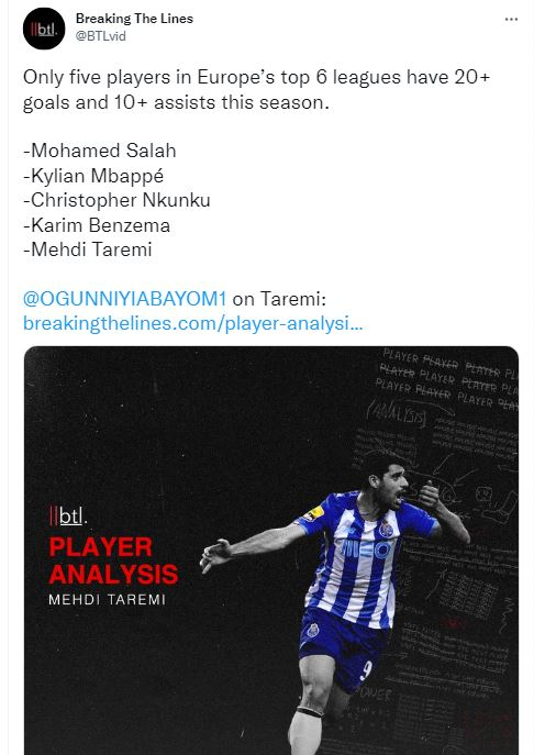 طارمی در بین ۵ مهاجم برتر اروپا/عکس