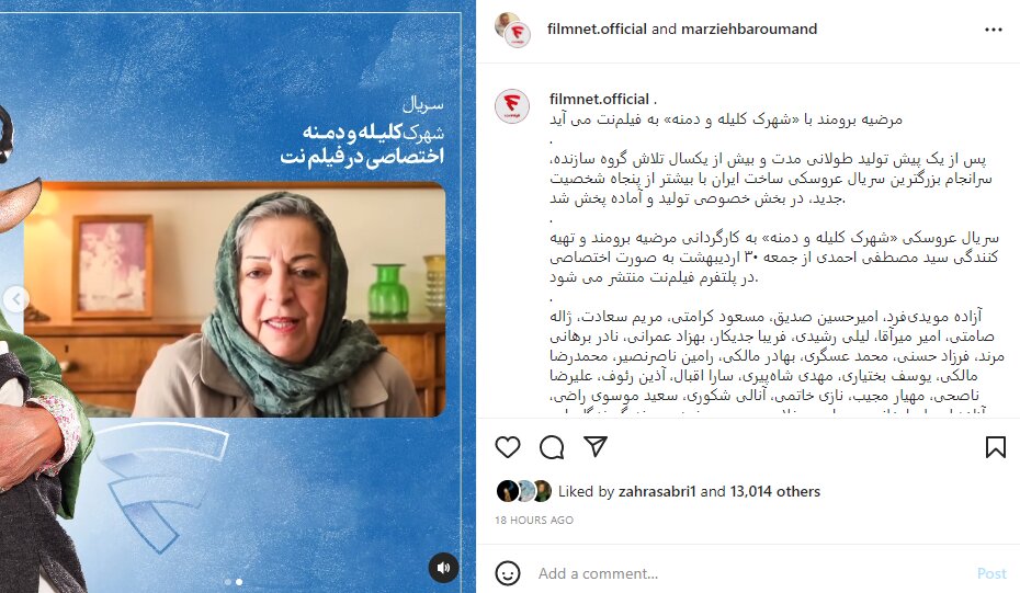 ابراز شرمندگی مرضیه برومند از کوچ اجباری به شبکه نمایش خانگی