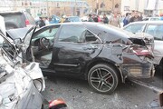 ببینید | اولین تصویر از تصادف شدید بنز C۲۰۰ با یک پرادو در تهران