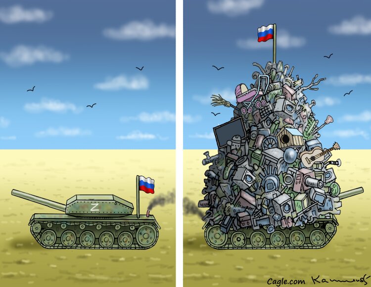 اینم وضعیت ارتش روسیه قبل و بعد از حمله به اوکراین!