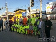 اعزام نیروهای خدمات شهری شهرداری اهواز به محل حادثه متروپل آبادان