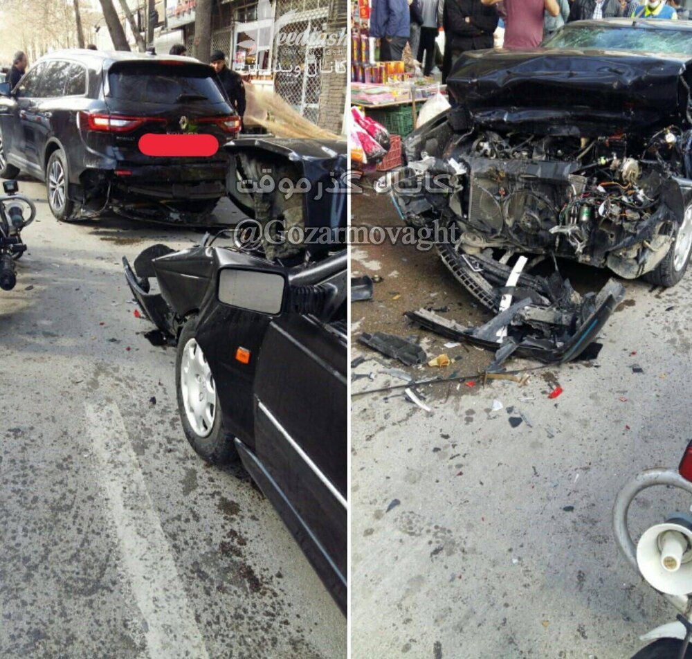 5701239 - عکس | اولین تصاویر از تصادف شدید پژو پارس با رنو کولئوس در تهران