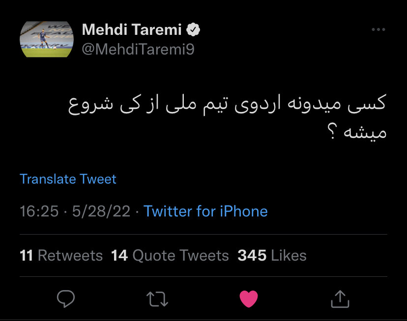 کنایه مهدی طارمی به اوضاع عجیب تیم ملی/عکس