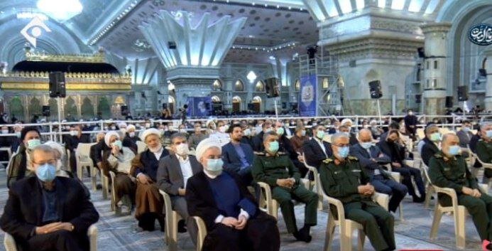حضور حسن روحانی و علی لاریجانی در مراسم سالروز ارتحال امام(ره) + عکس