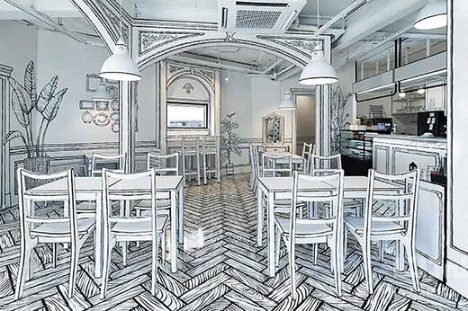 ببینید | رونمایی از یک کافه ۲ بُعدی در قطر