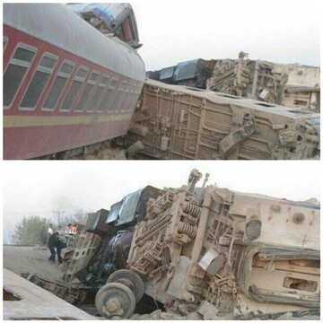 اولین تصاویر از محل حادثه دلخراش خارج شدن قطار از ریل!