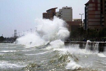 وزش باد شدید و مواج شدن دریا در محدوده هرمزگان