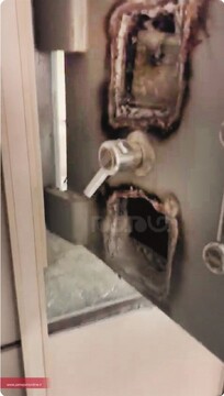 تصاویری از محل سرقت صندوق امانات بانک ملی‌‌ شعبه دانشگاه