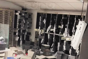 ببینید | اولین تصاویر از محل سرقت صندوق امانات بانک ملی‌